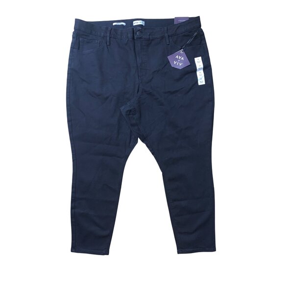 Ava & Viv Womens Black Denim High Rise Stretch Skinny Jeans Plus Size 24 - Picture 4 of 9